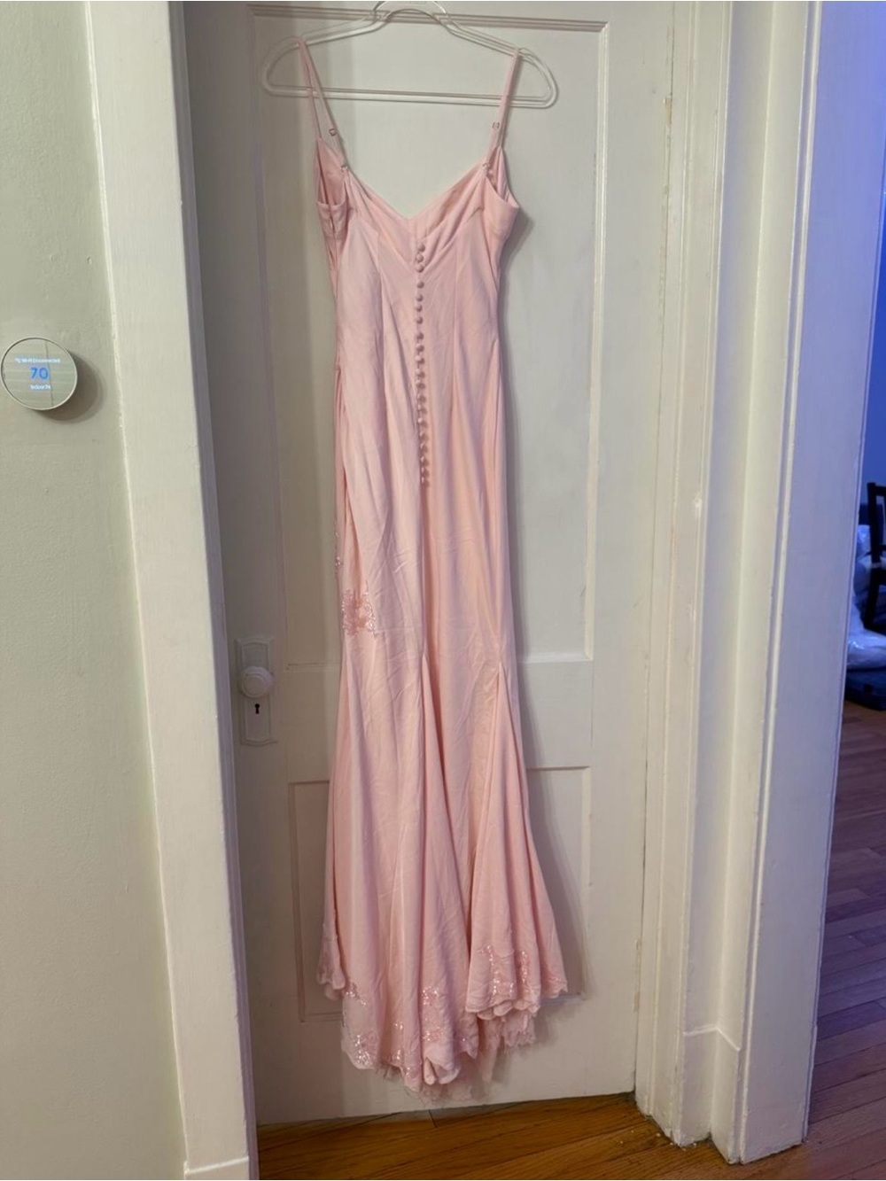 House of CB Anastelle Pink Hand Beadrd Embellished Satin Maxi Dress - Picture 5 of 5